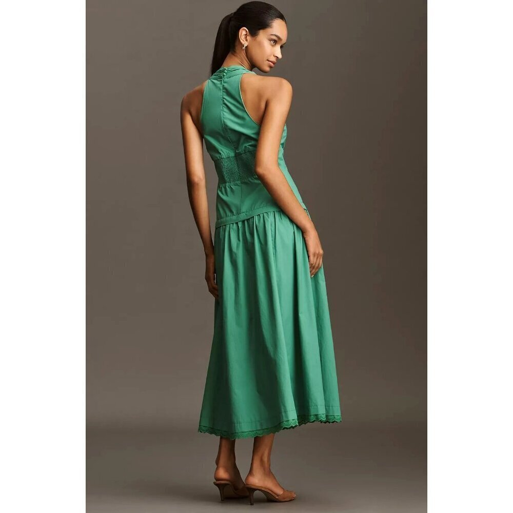 Anthropologie Maeve Green Sleeveless Midi Dress L - Picture 3 of 3